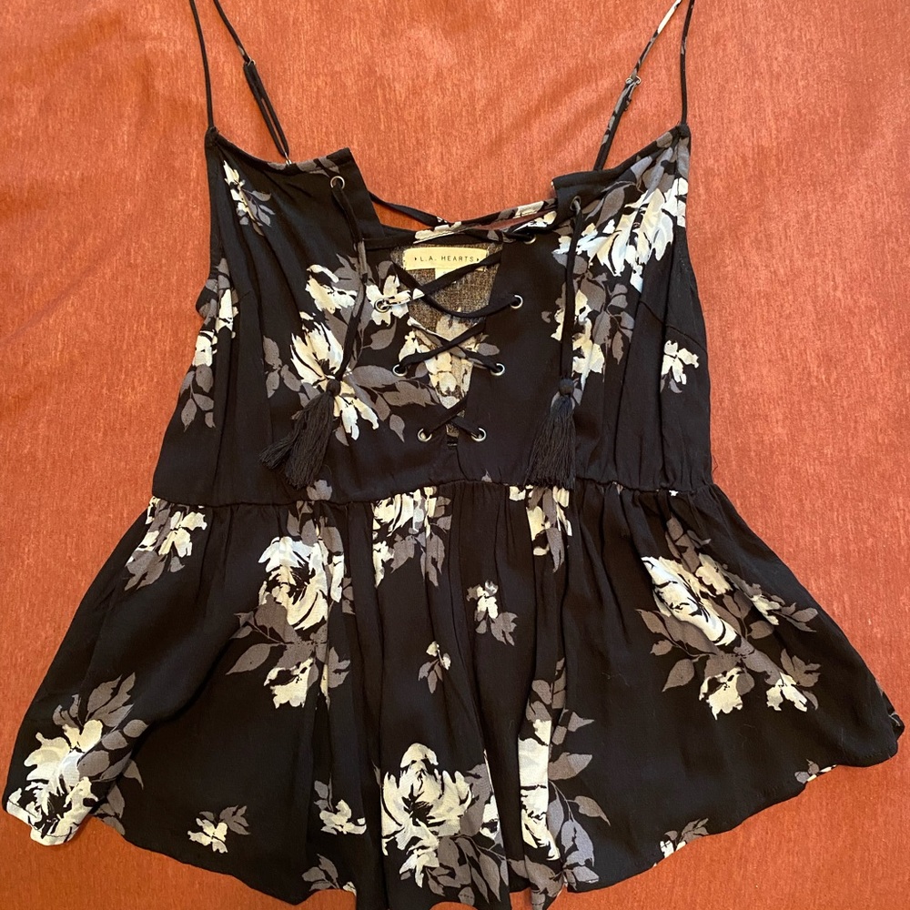 black floral top